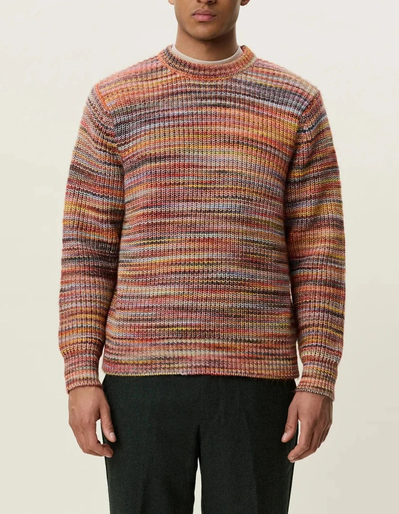 Les Deux Space Rib Crewneck Knit In Multicolor - Rent with Thred
