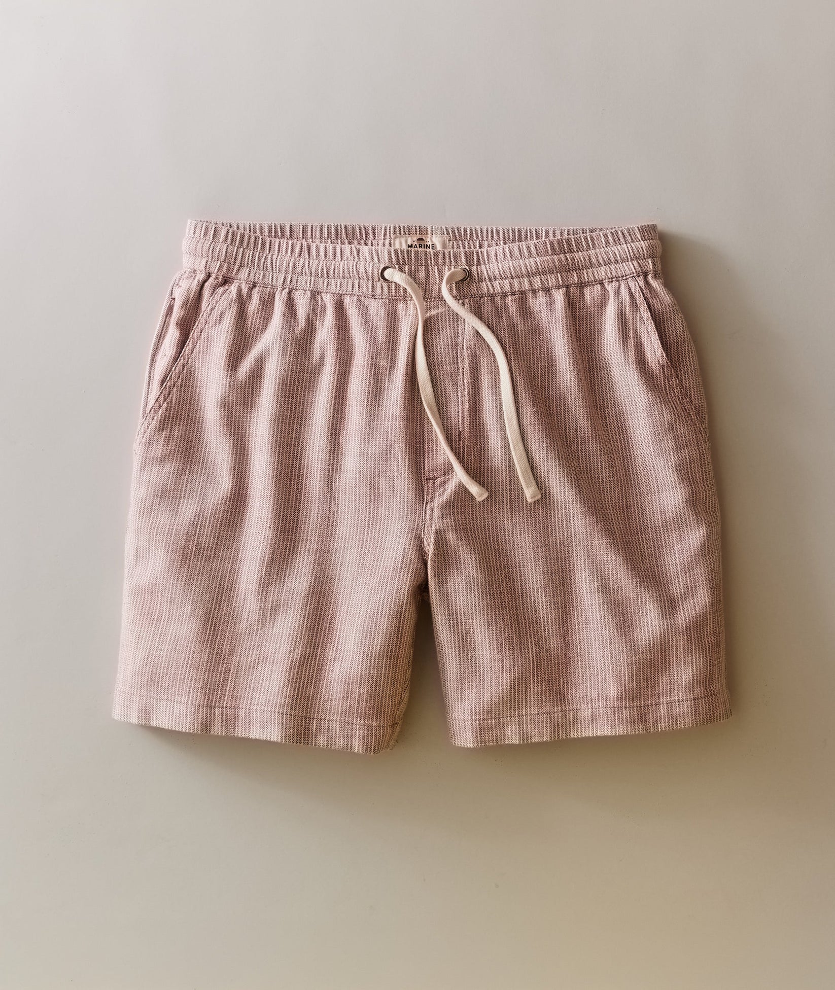 MARINE LAYER 6” SATURDAY CORD SHORT IN WITHERED ROSE STRIPE in WITHERED ROSE STRIPE — main product view
