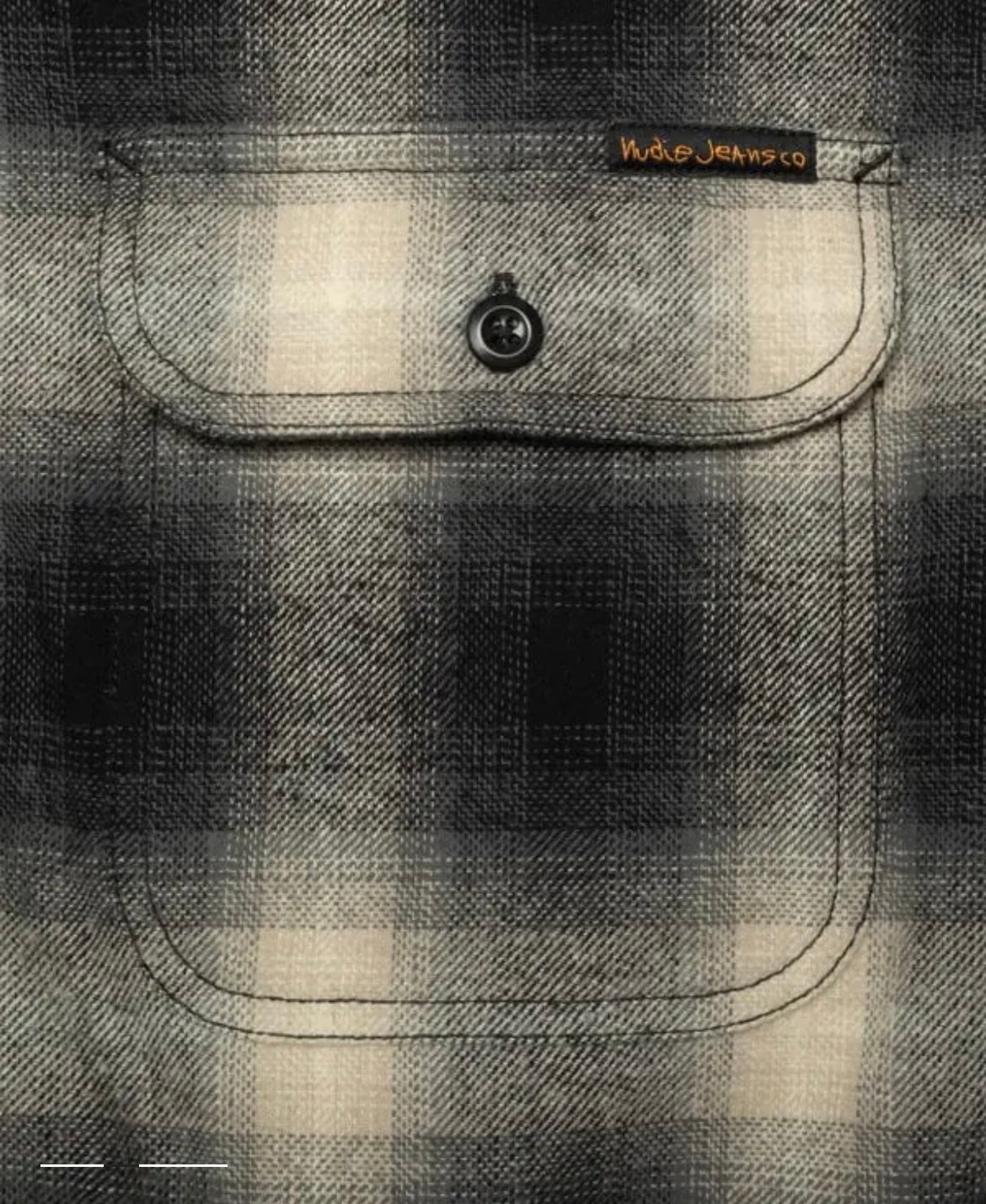 NUDIE JEANS GLENN PADDED SHADOW CHECK SHIRT IN BLACK in BLACK — view 3