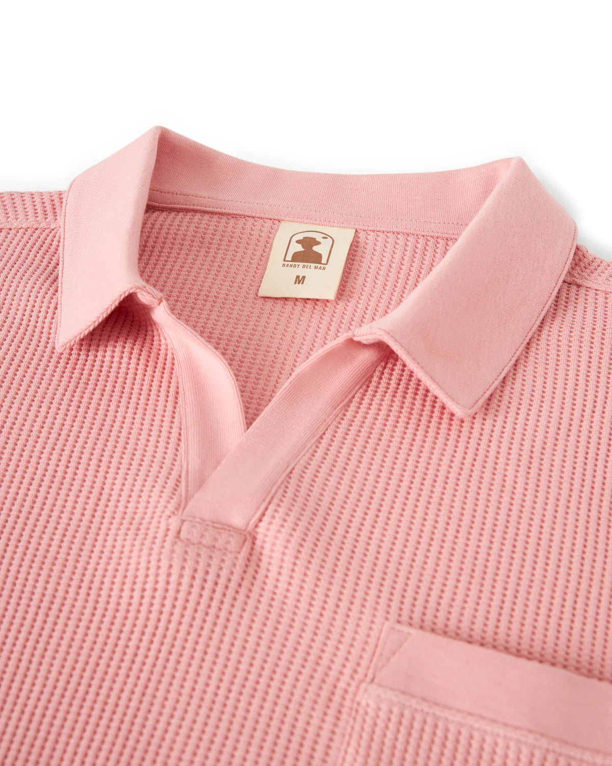 DANDY DEL MAR CANNES WAFFLE KNIT SHIRT IN SPANISH ROSE