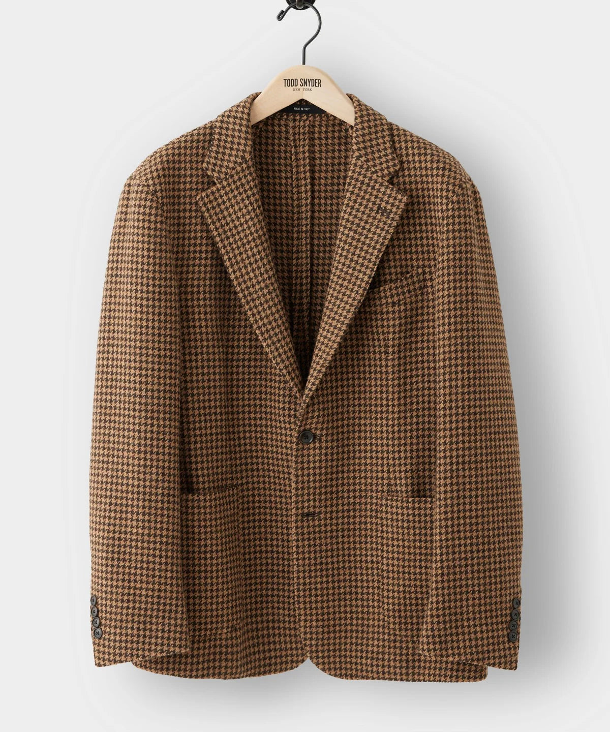 TODD SNYDER ITALIAN MADISON SPORT COAT IN BROWN HOUNDSTOOTH in BROWN HOUNDSTOOTH — main product view