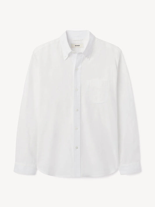 BUCK MASON CALIFORNIA OXFORD ONE POCKET BD SHIRT IN WHITE