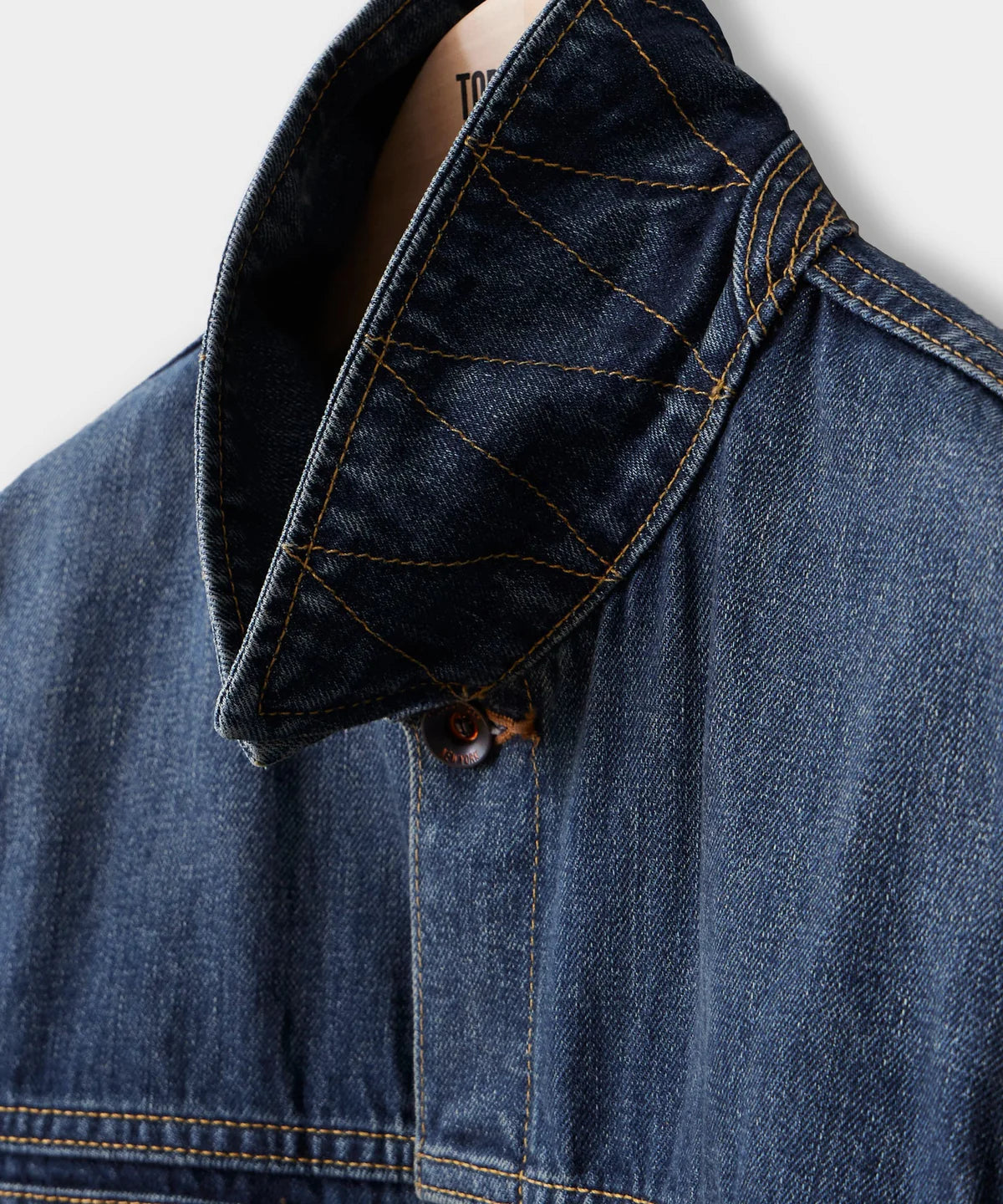 TODD SNYDER SELVEDGE DENIM JACKET IN MEDIUM WASH in MEDIUM WASH — view 4