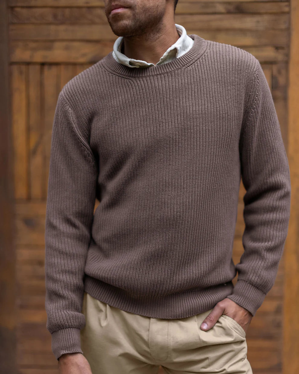ALEX CRANE BAY SWEATER IN COFFEE in COFFEE — view 2