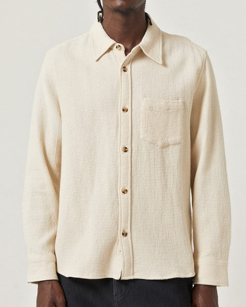 CORRIDOR PIGMENT DYED WAFFLE LS IN NATURAL