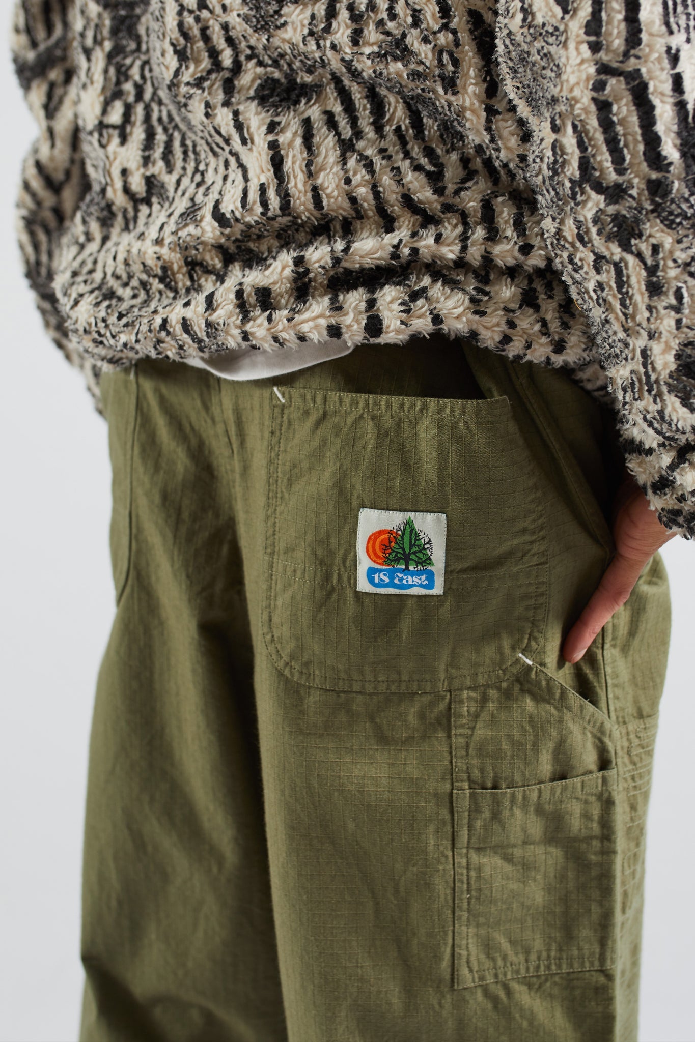 18 EAST ANNI DOUBLE KNEE WORK PANT IN FOUR LEAF CLOVER in FOUR LEAF CLOVER — view 2