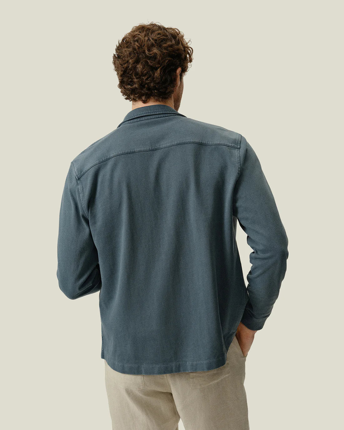 ALEX CRANE CAZA KNIT SHIRT IN LAKE in LAKE — view 2