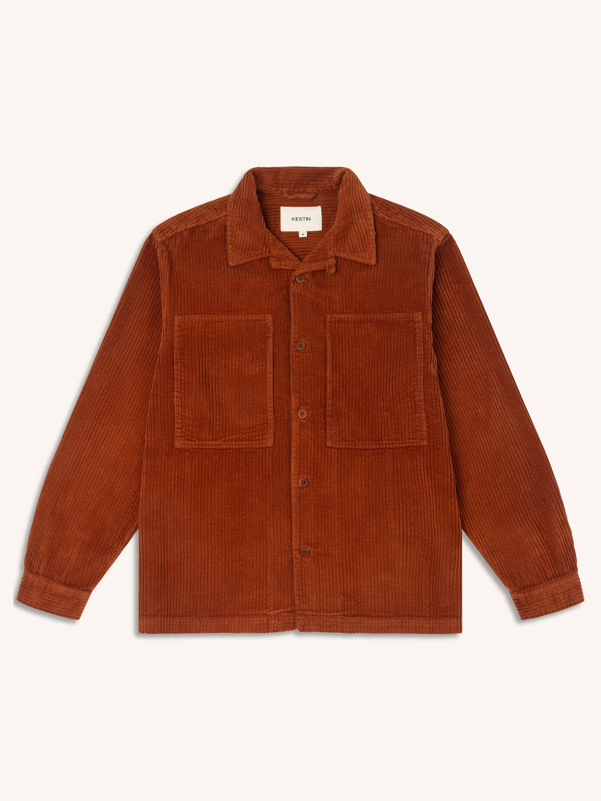 KESTIN DURNO OVERSHIRT IN RUST ORANGE 5-WALE CORDUROY