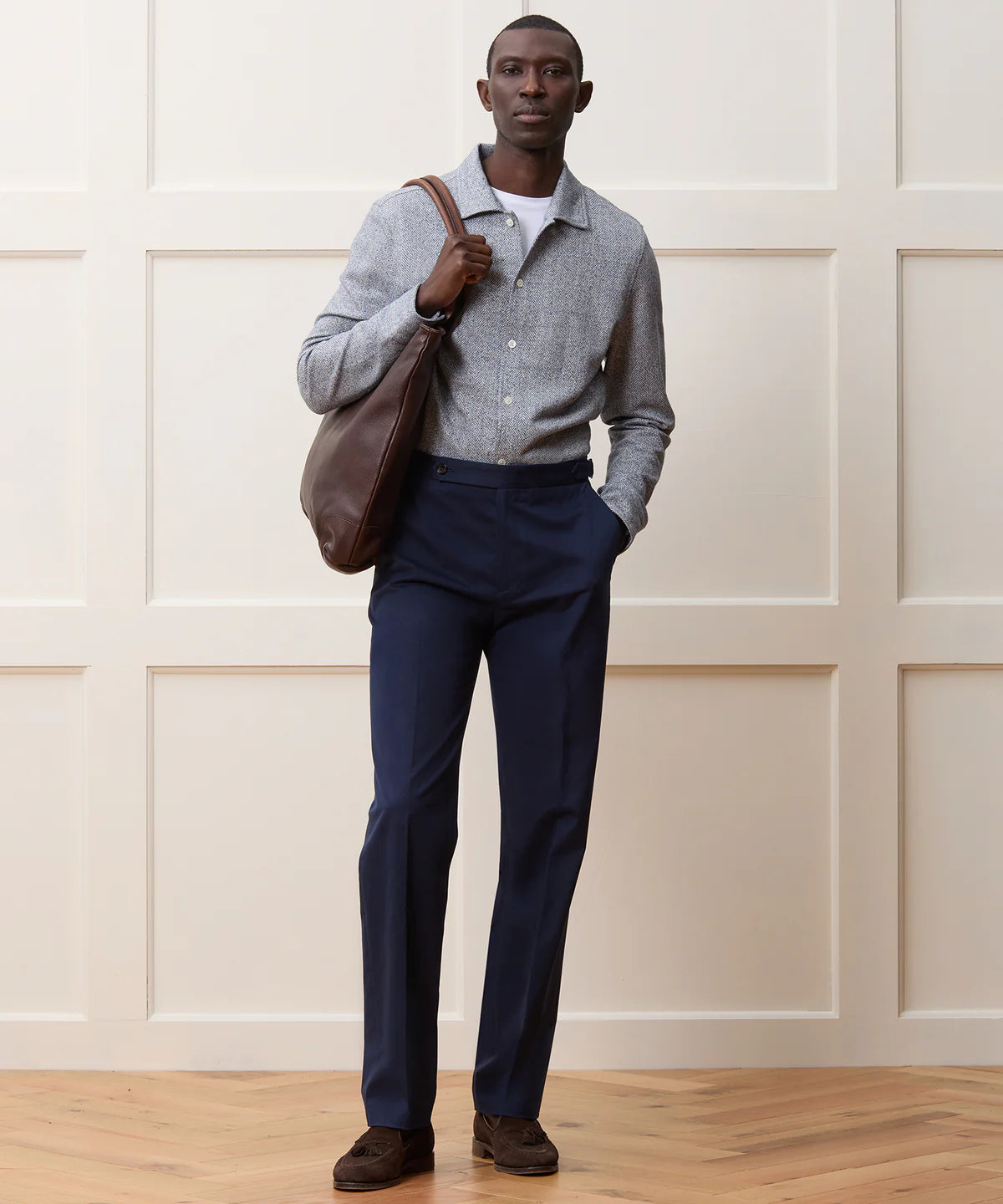 TODD SNYDER LINEN-COTTON KNIT SHIRT IN BLUE NOTE in BLUE NOTE — view 2