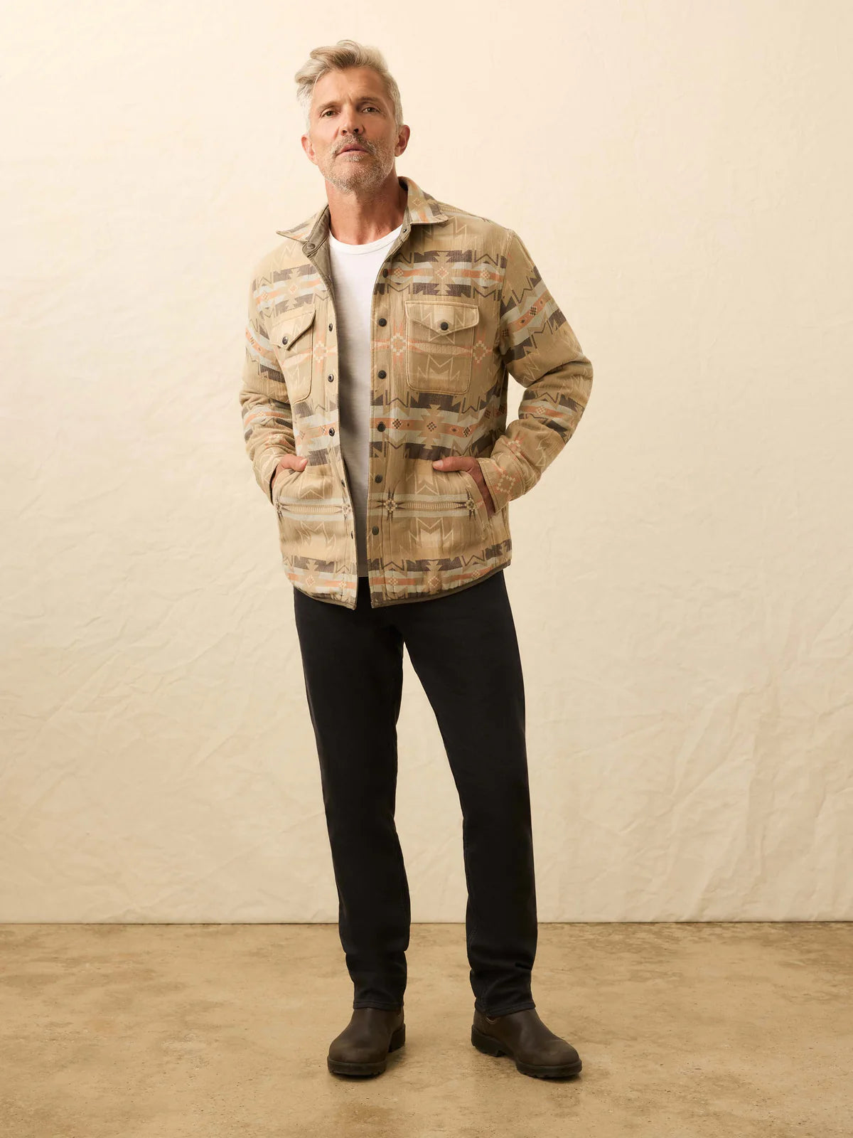 FAHERTY BONDI DOUG GOOD FEATHER REVERSIBLE JACKET IN PRAIRIE OLIVE in PRAIRIE OLIVE — view 2