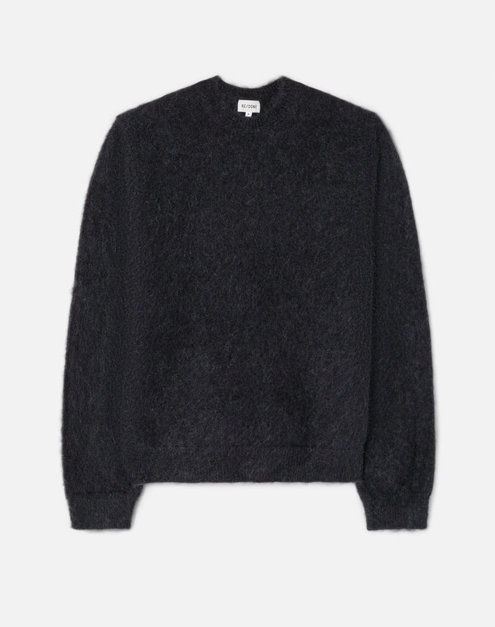 RE/DONE CLASSIC CREW SWEATER IN MINERAL BLACK
