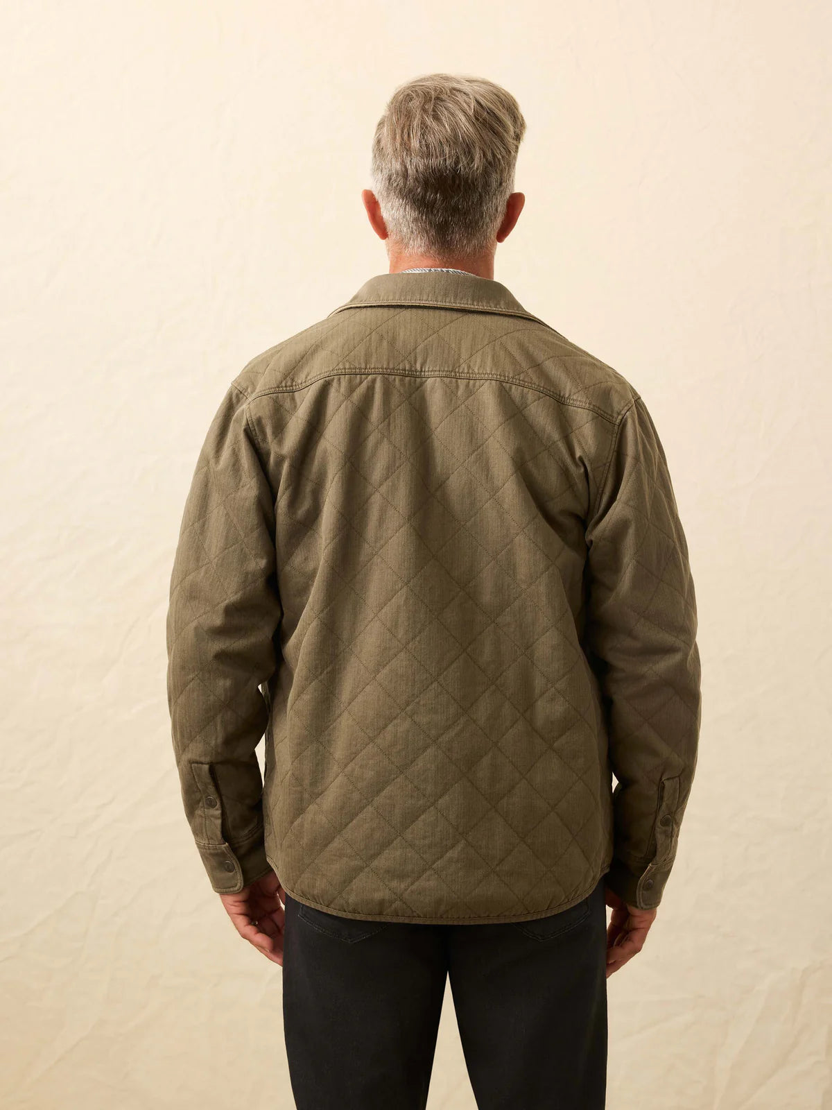 FAHERTY BONDI DOUG GOOD FEATHER REVERSIBLE JACKET IN PRAIRIE OLIVE in PRAIRIE OLIVE — view 3