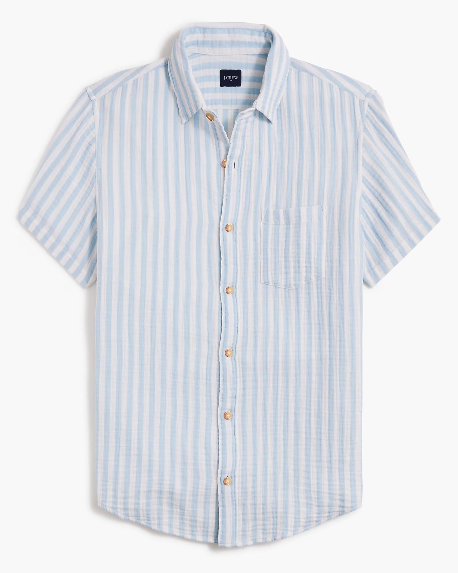 J. Crew J CREW SS GAUZE SHIRT IN FADED CHAMBRAY STRIPE in FADED CHAMBRAY STRIPE — main product view