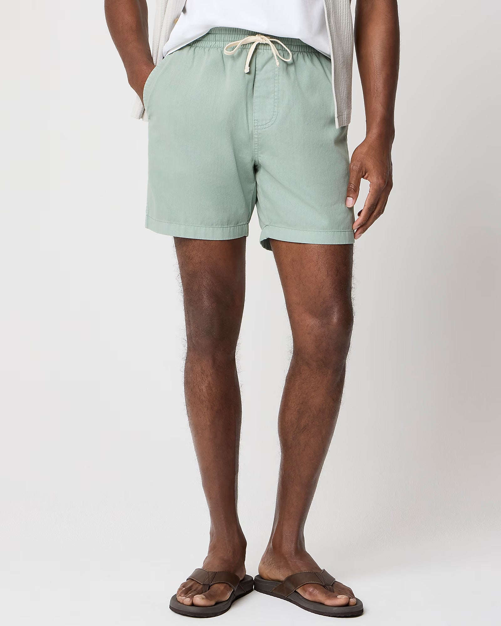 J. Crew J CREW GARMENT-DYED DOCK SHORT IN WILD SAGE in WILD SAGE — view 2