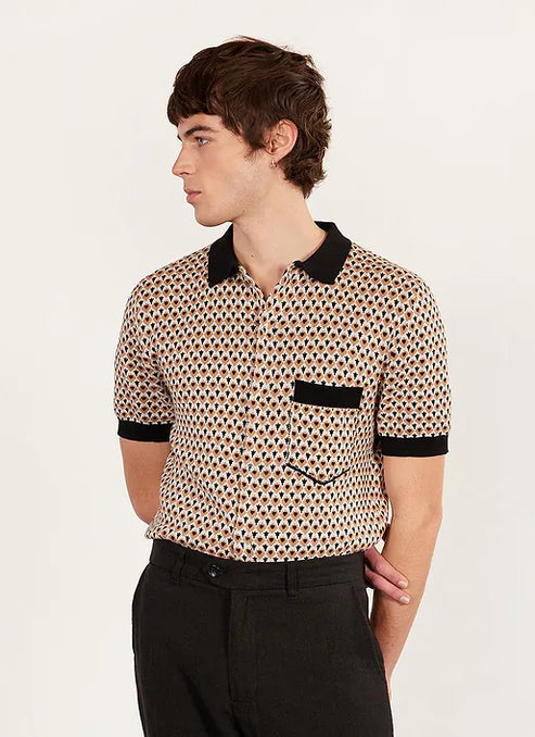 PERCIVAL CASA PICCANTE SHIRT IN RUST JACQUARD product view