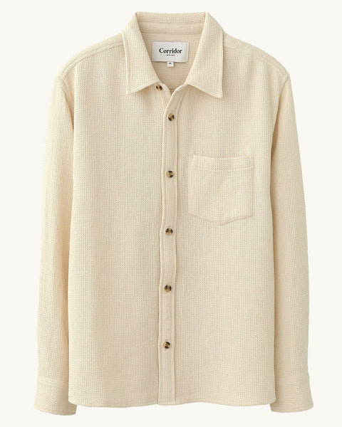 CORRIDOR PIGMENT DYED WAFFLE LS IN NATURAL