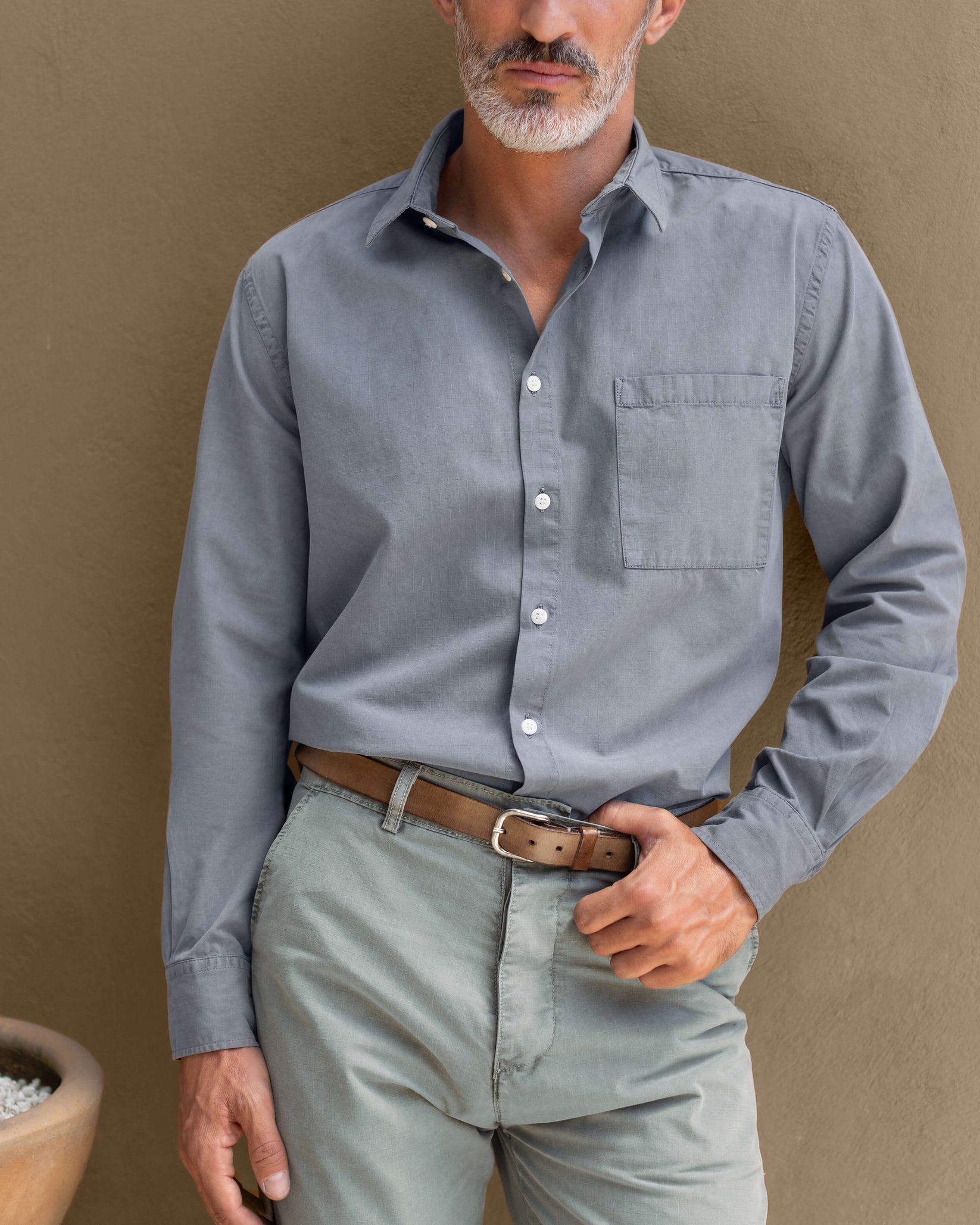 ALEX CRANE PAC SHIRT IN SLATE in SLATE — view 2