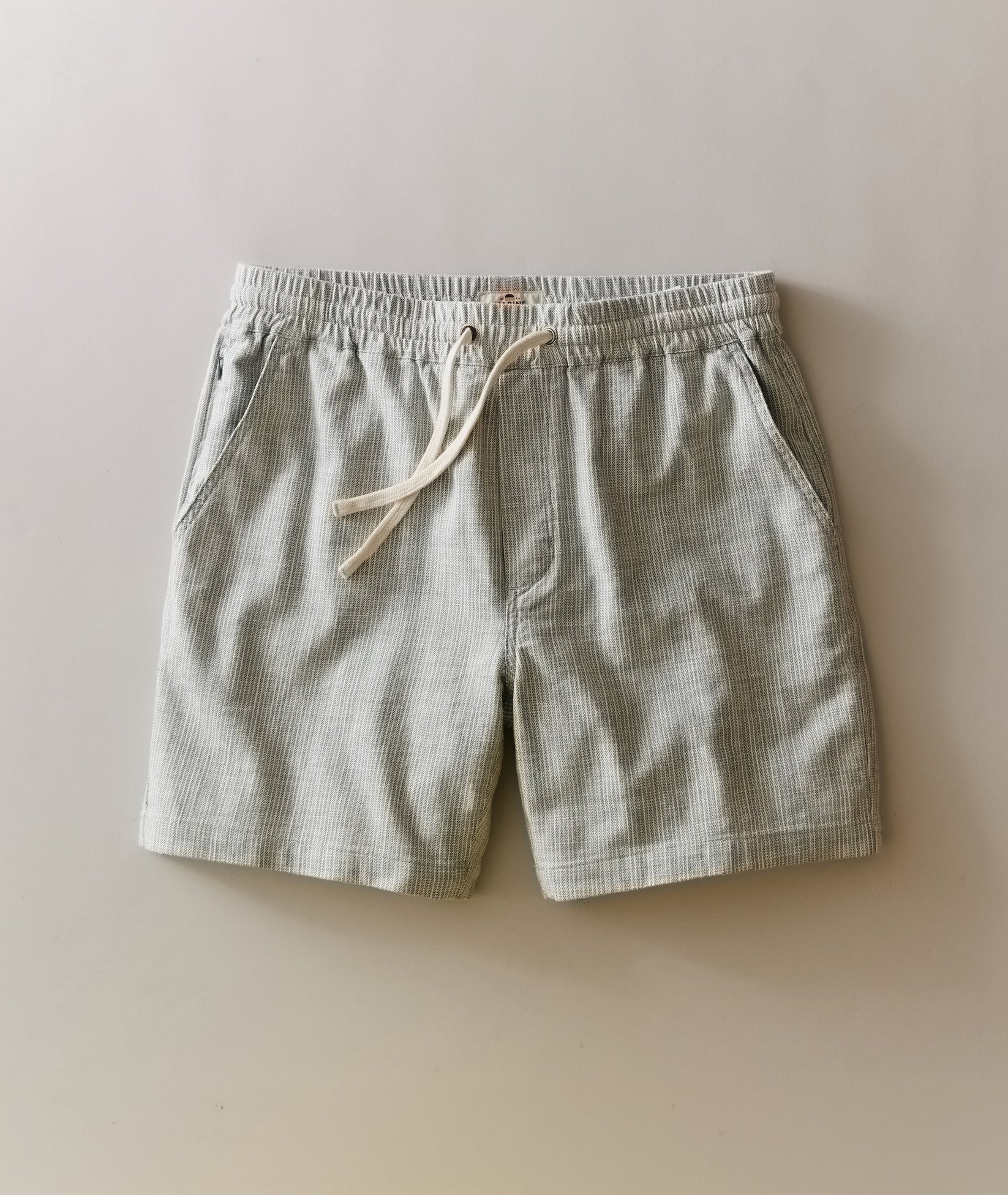 MARINE LAYER 6” SATURDAY CORD SHORT IN GREEN STRIPE in GREEN STRIPE — main product view