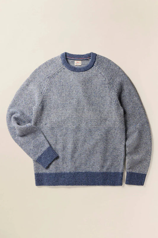 FAHERTY DONEGAL CREW SWEATER IN SEA FEEDER MARL