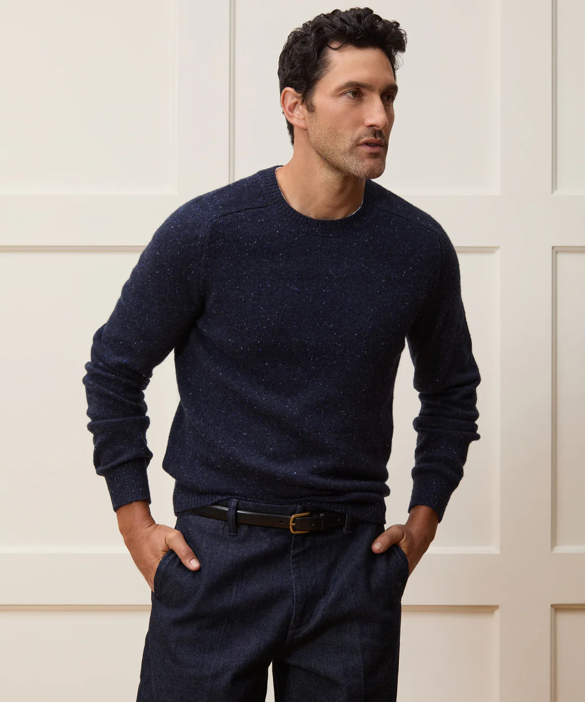 TODD SNYDER DONEGAL CREWNECK IN NAVY in NAVY — view 2