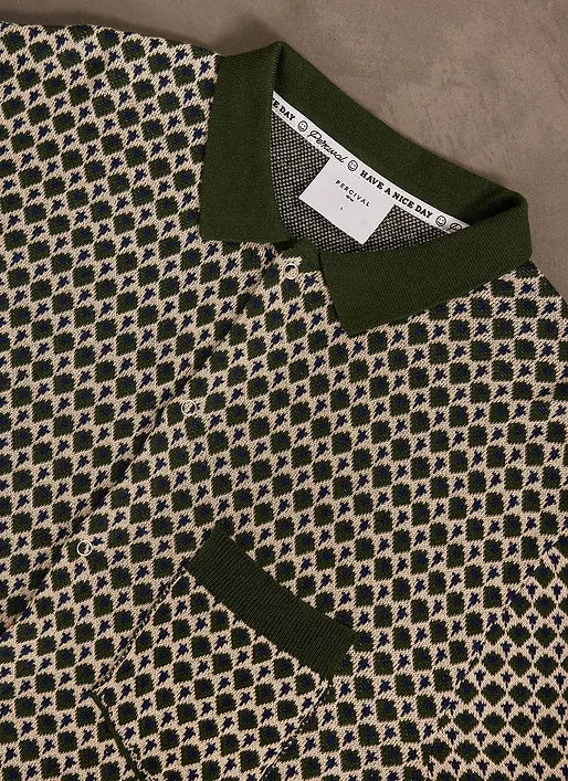 PERCIVAL CASA PICCANTE SHIRT IN GREEN JACQUARD