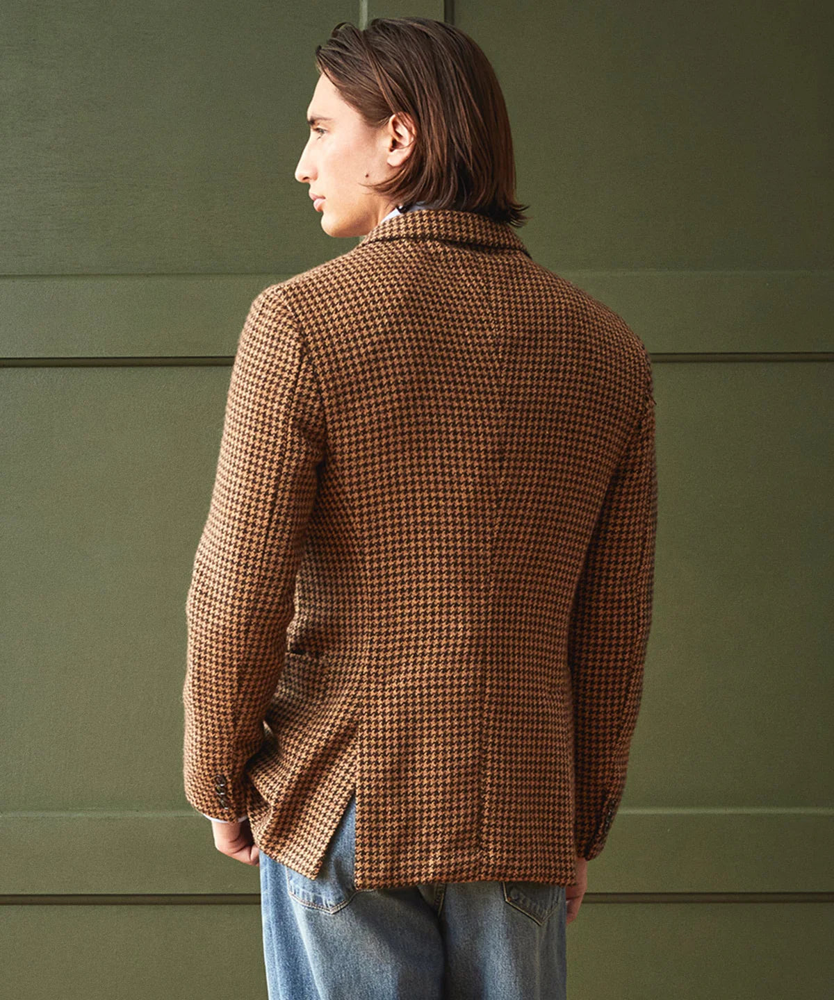 TODD SNYDER ITALIAN MADISON SPORT COAT IN BROWN HOUNDSTOOTH in BROWN HOUNDSTOOTH — view 4