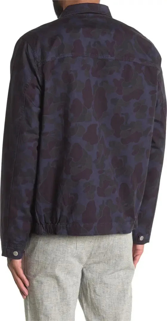 ALEX MILL HERRINGBONE JACKET IN NAVY CAMO in NAVY CAMO — view 3