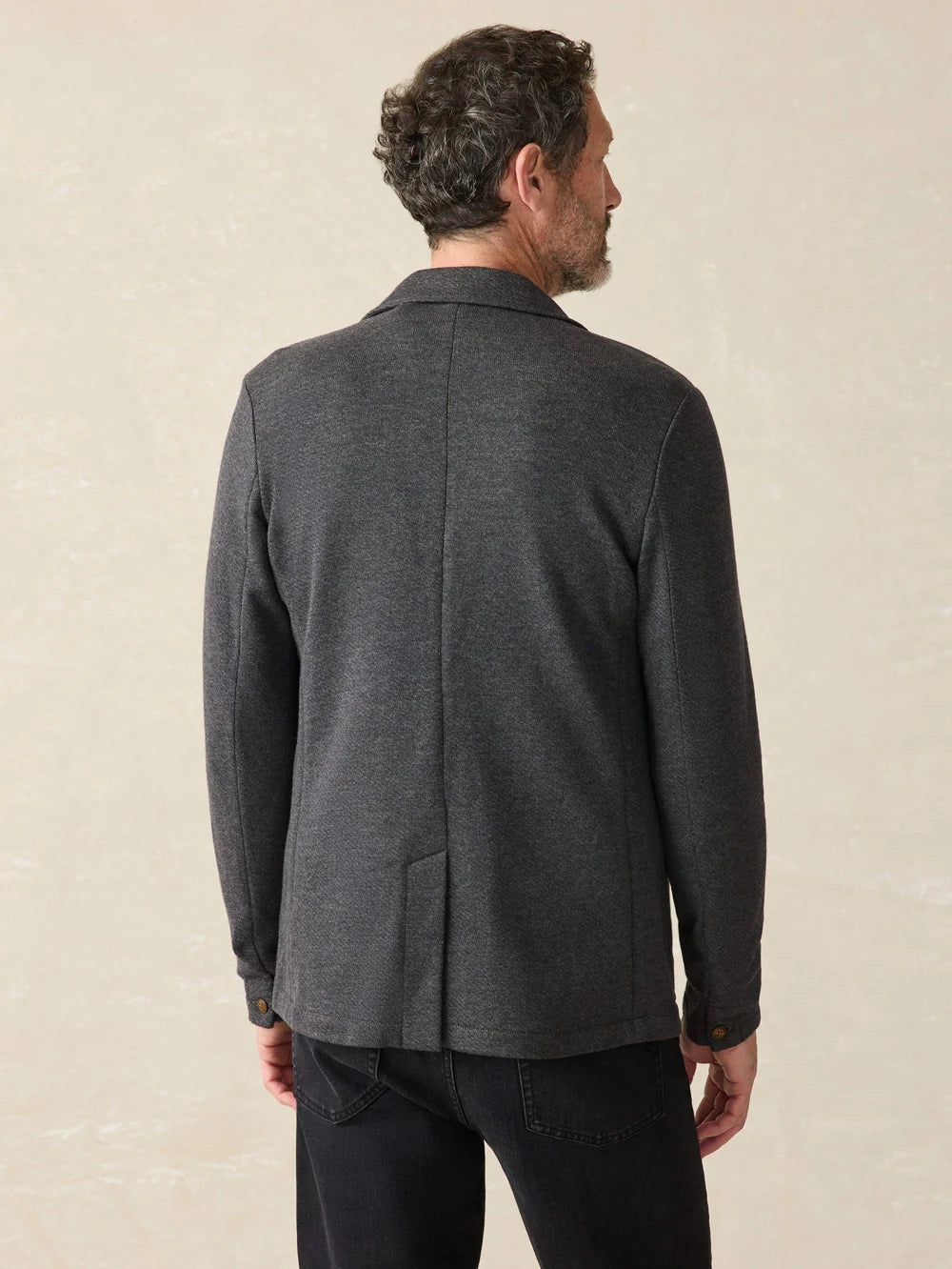 FAHERTY INLET KNIT BLAZER IN BLACK SKY MELANGE in BLACK SKY MELANGE — view 4