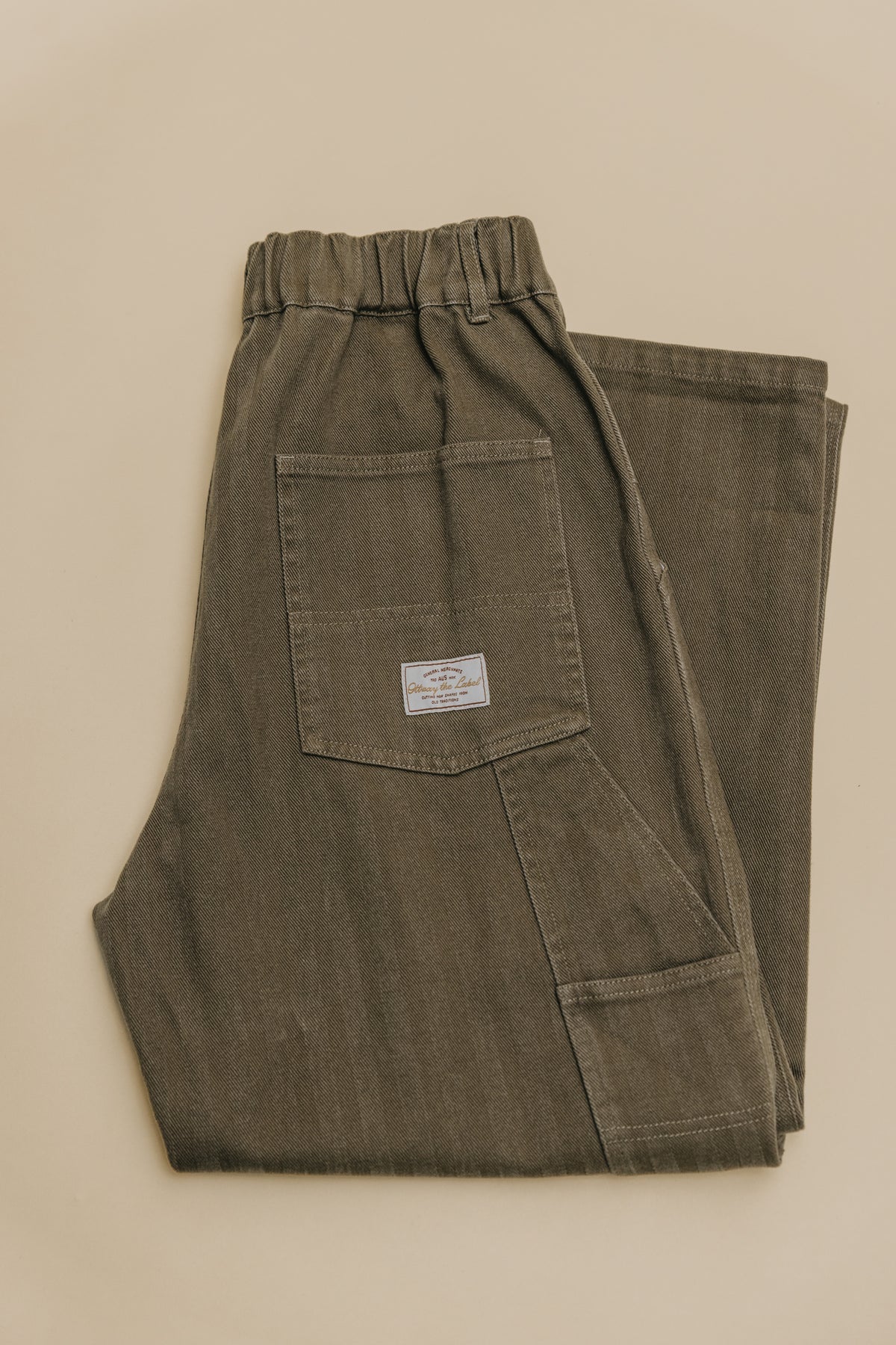 OTTWAY THE LABEL BEN ROY BAGGY PLEATED PANT IN WASHED GREEN in WASHED GREEN — view 3