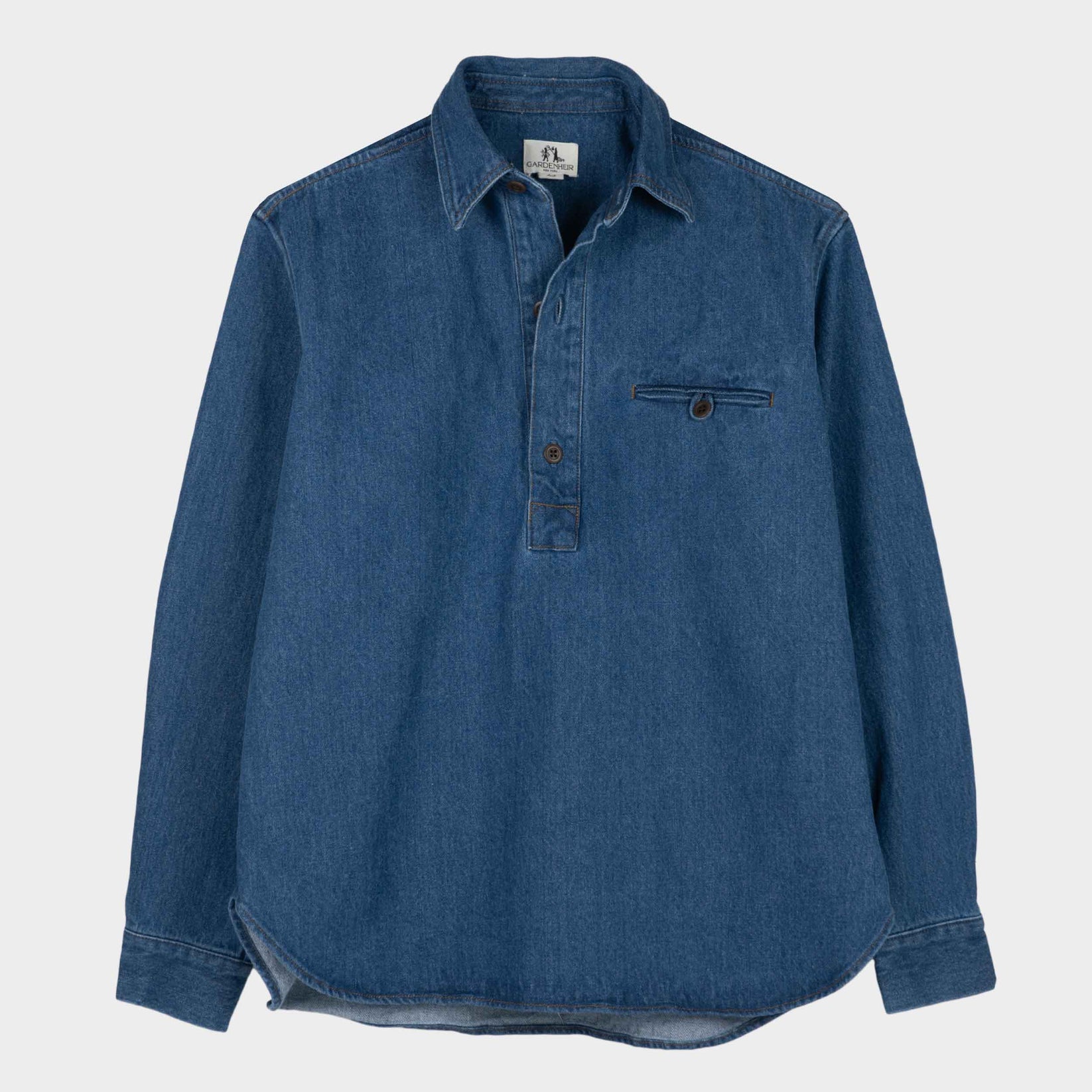 GARDENHEIR JAPANESE DENIM GARDENING SMOCK NO. 2 IN DARK DENIM in DARK DENIM — main product view