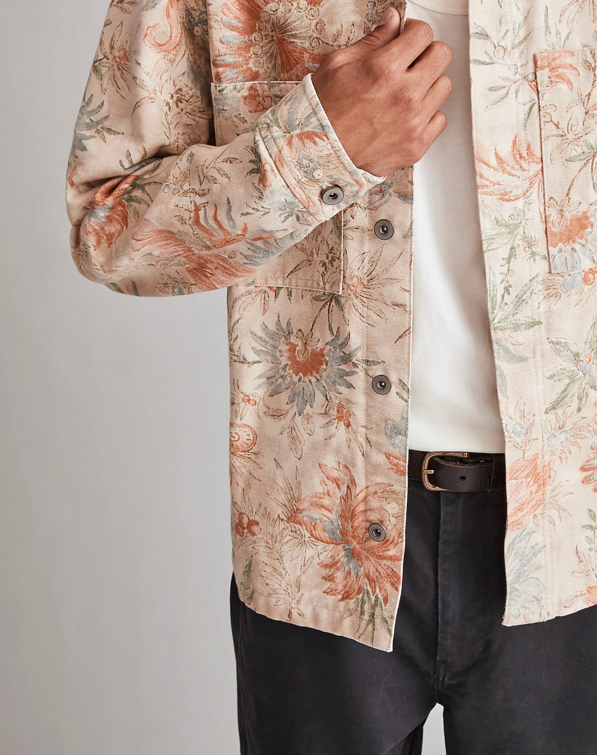 MADEWELL CANVAS BOXY SHIRT-JACKET IN FLORAL