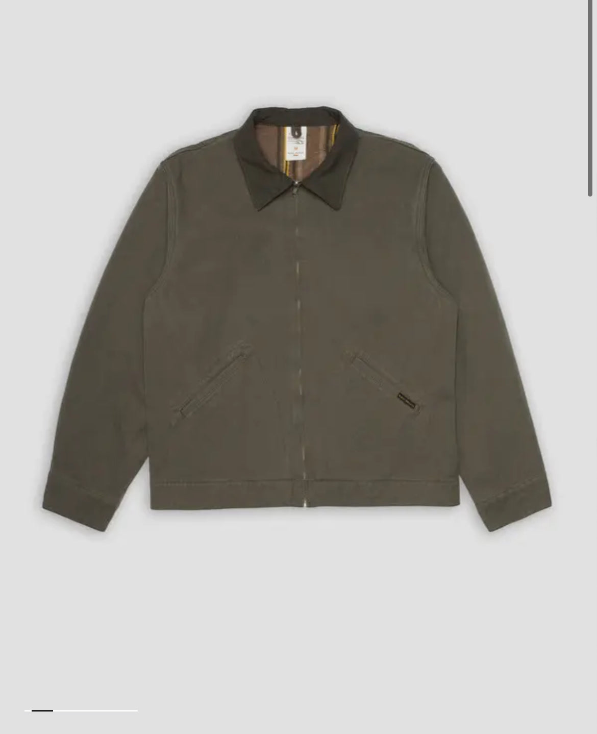 NUDIE JEANS BLAKE ZIP JACKET IN DUCK CANVAS GREEN in DUCK CANVAS GREEN — main product view