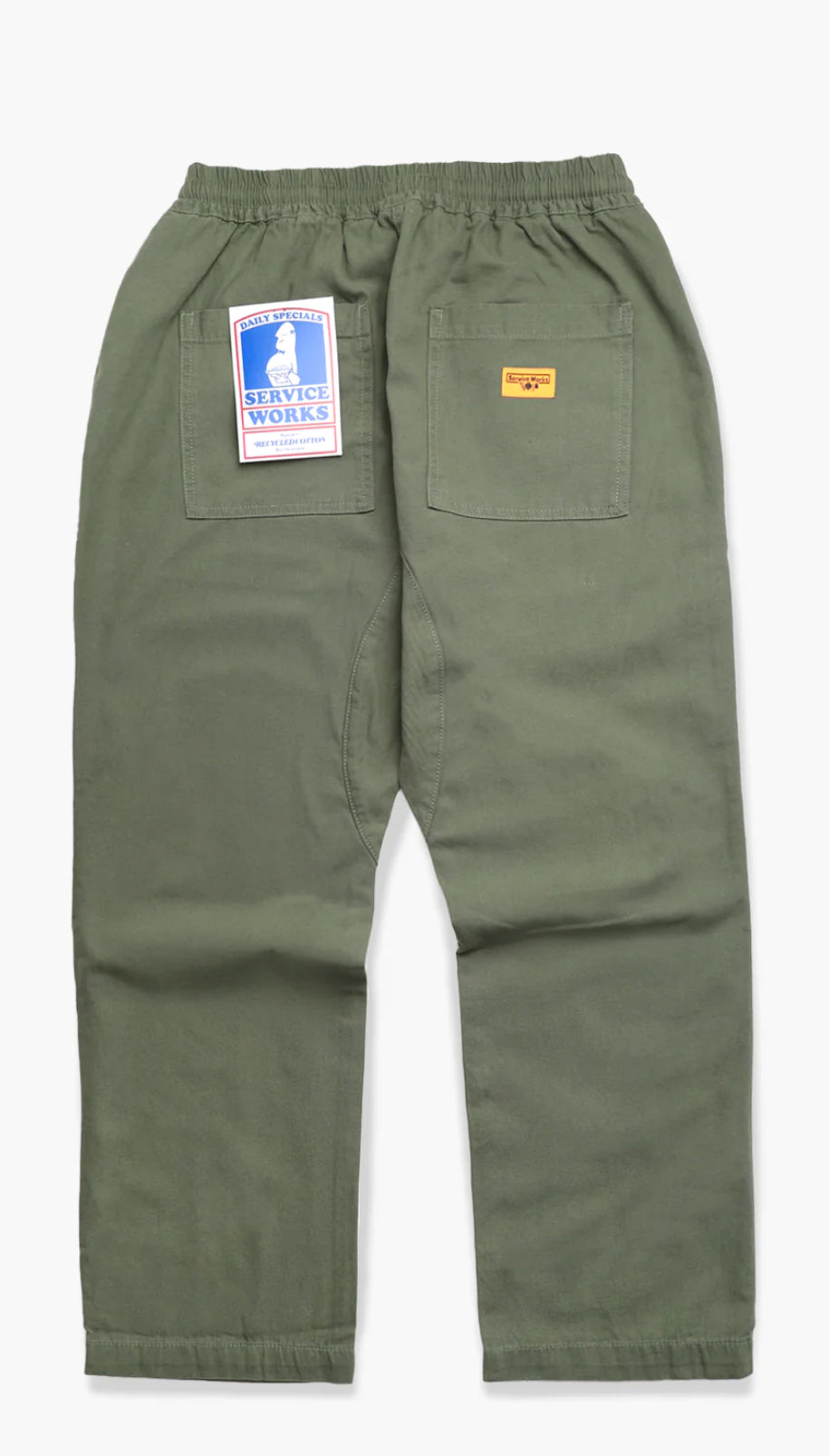 SERVICE WORKS TRADE CHEF PANT IN OLIVE in OLIVE — main product view