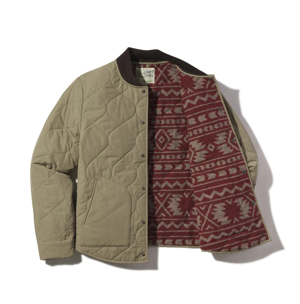 GRAYERS NEW DAINES QUILTED BOMBER IN DUSTY OLIVE in DUSTY OLIVE — view 2