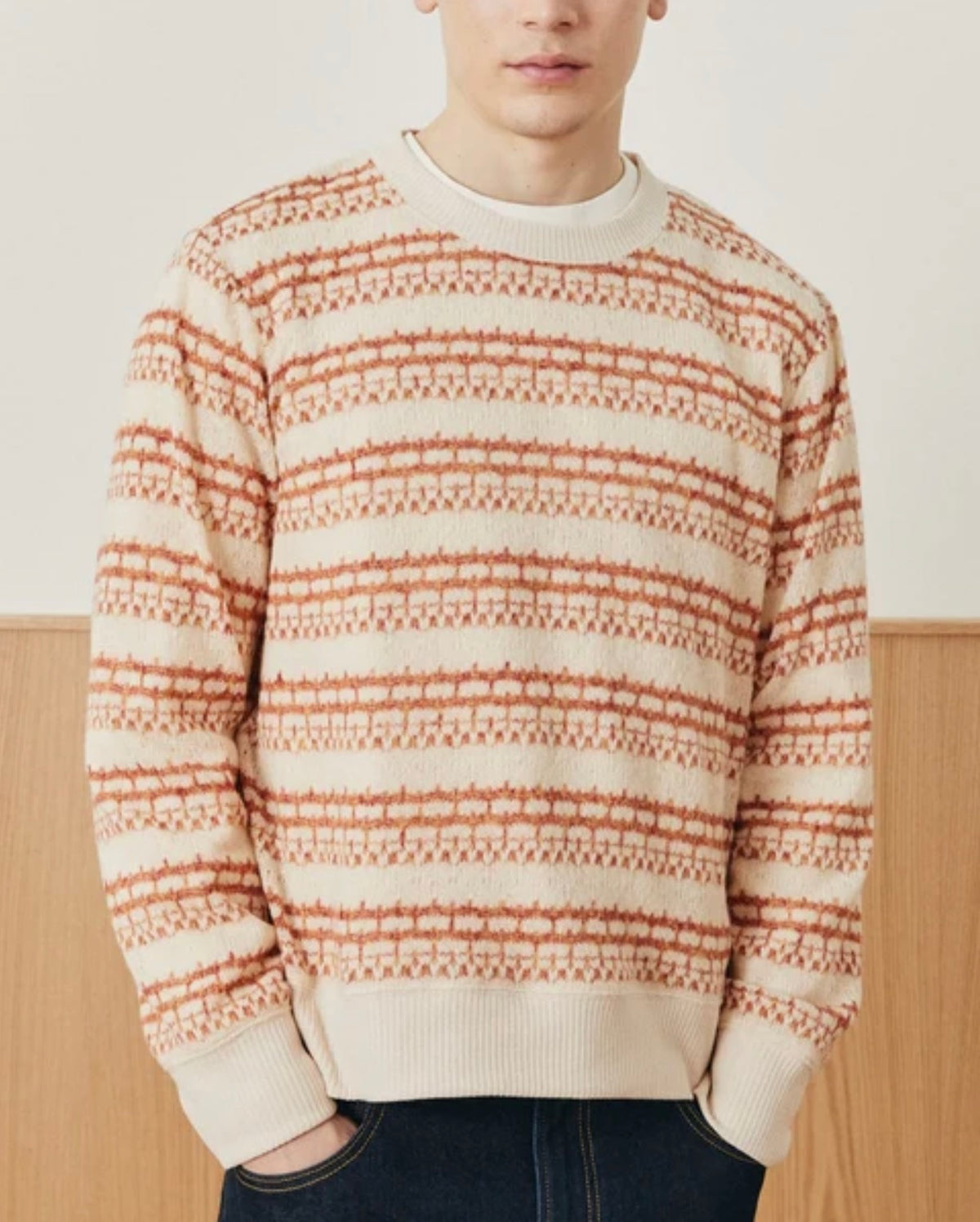 CORRIDOR POINTELLE CREWNECK IN NATURAL