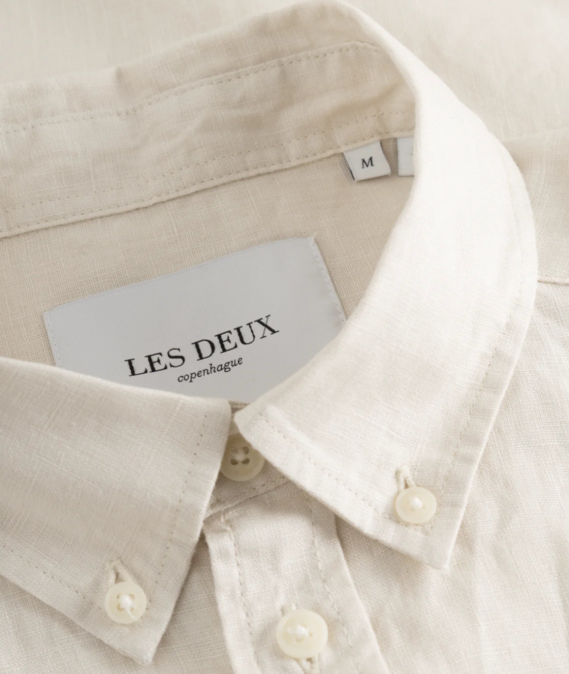 LES DEUX KRIS LINEN SS SHIRT IN IVORY in IVORY — view 3