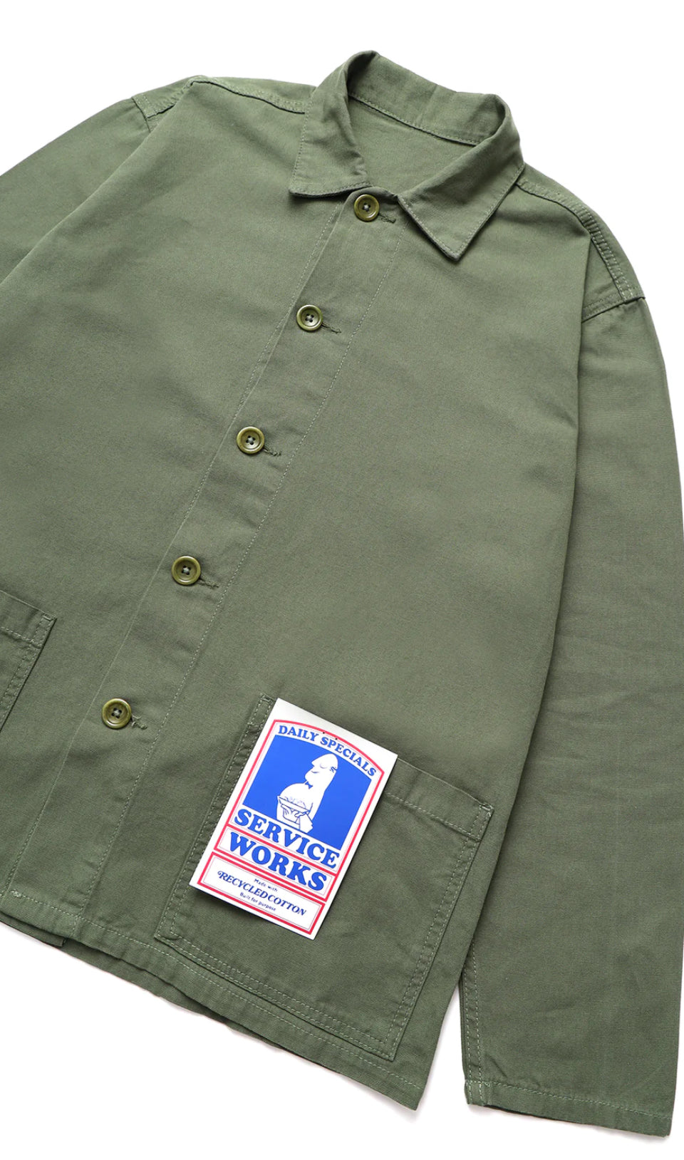 SERVICE WORKS TRADE JACKET IN OLIVE in OLIVE — view 2