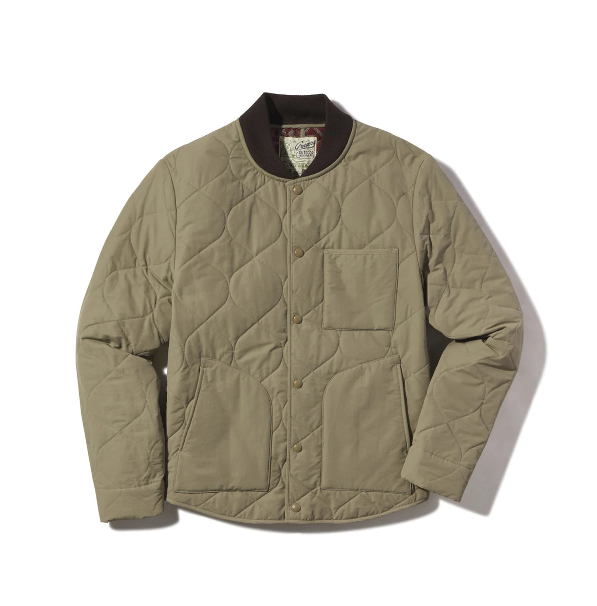 GRAYERS NEW DAINES QUILTED BOMBER IN DUSTY OLIVE