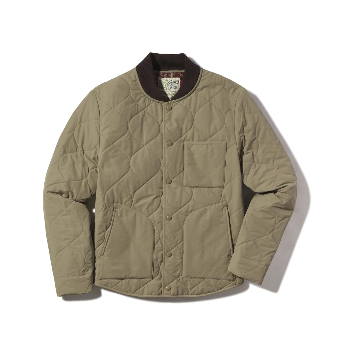 GRAYERS NEW DAINES QUILTED BOMBER IN DUSTY OLIVE in DUSTY OLIVE — main product view