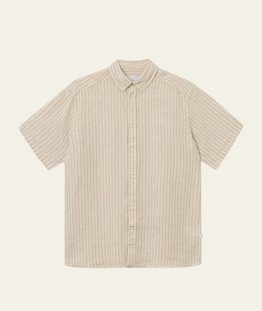 LES DEUX KRIS LINEN SS SHIRT IN LIGHT DESERT SAND