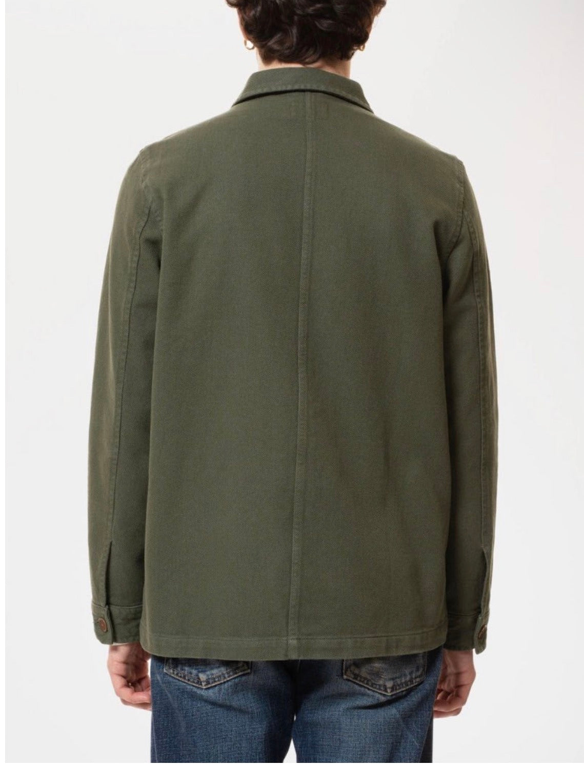 NUDIE JEANS BARNEY WORKER JACKET IN OLIVE