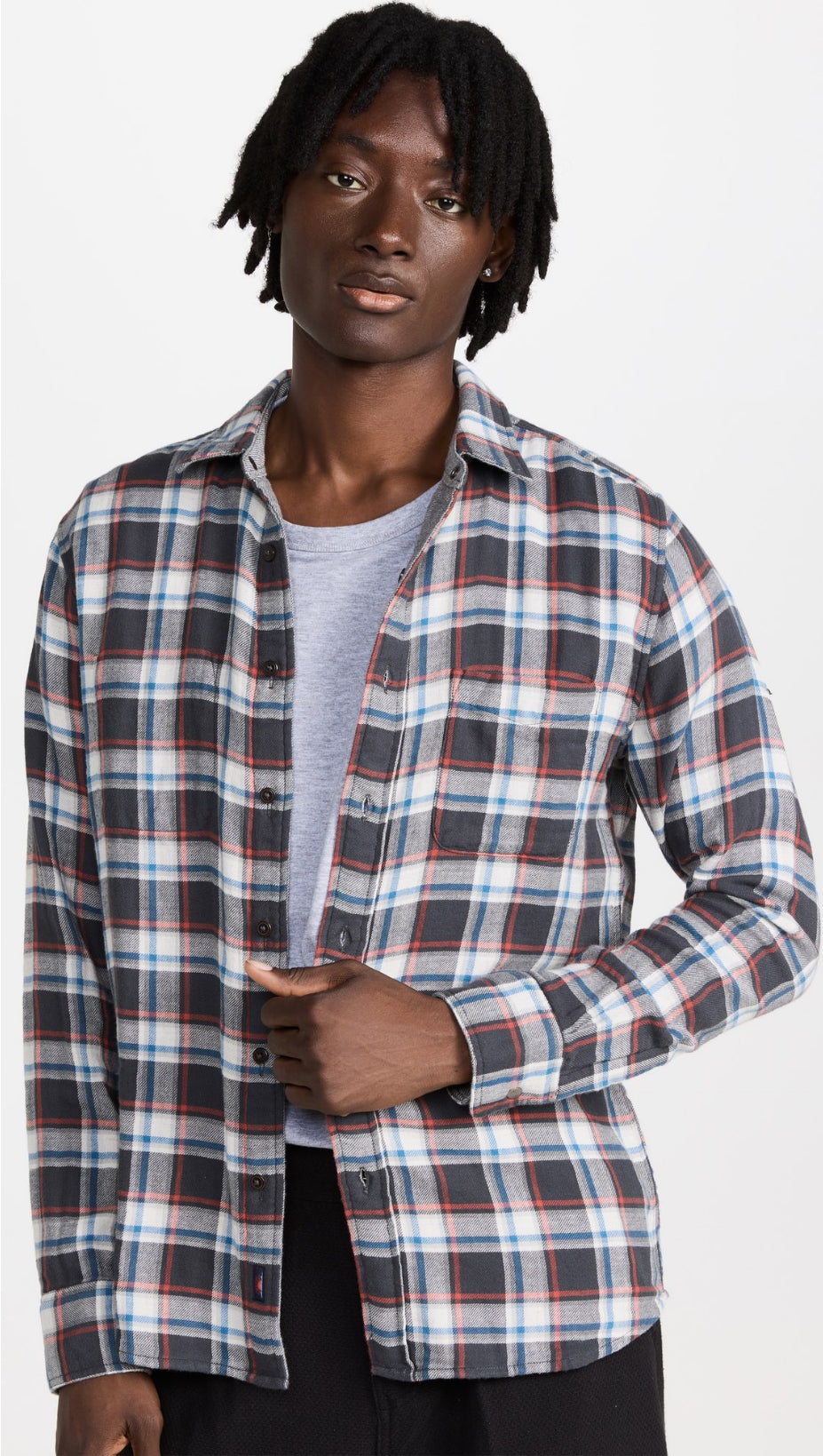 FAHERTY REVERSIBLE SHIRT IN SKULL ROCK PLAID in SKULL ROCK PLAID — view 2