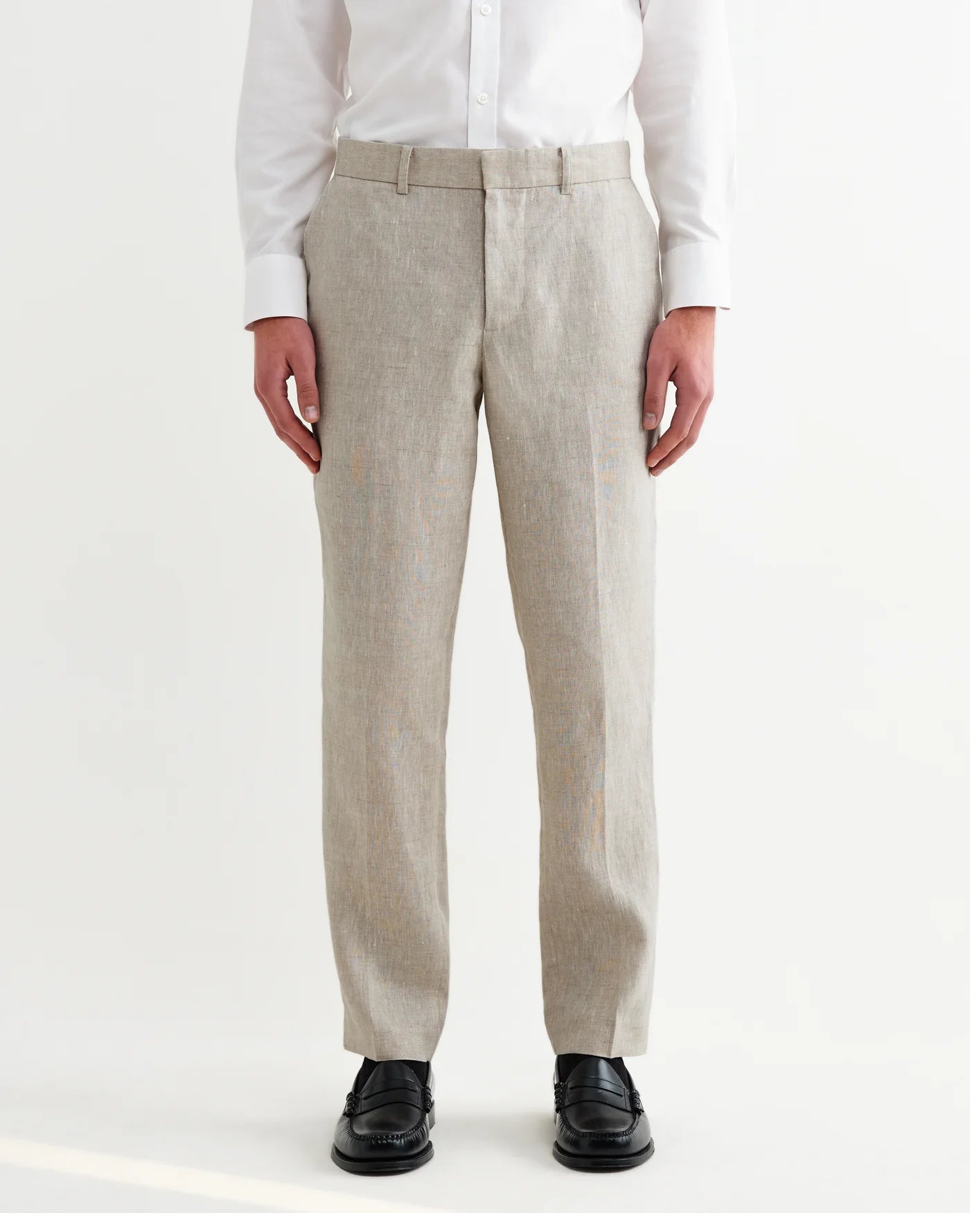 WAX LONDON ALP LINEN TROUSERS IN NATURAL in NATURAL — view 3