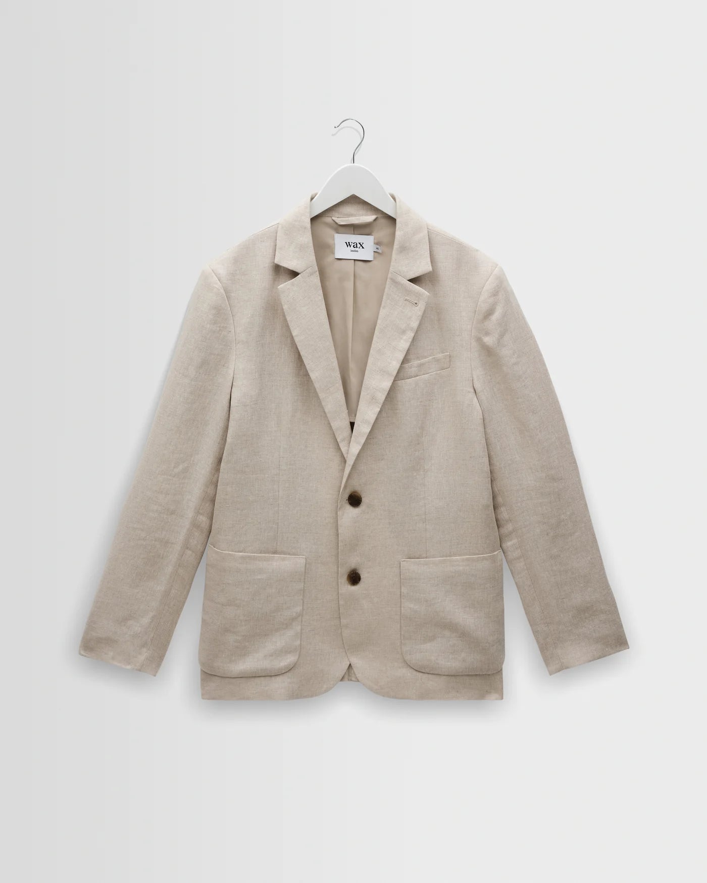 WAX LONDON FINTRY SINGLE-BREASTED LINEN BLAZER IN NATURAL in NATURAL — main product view