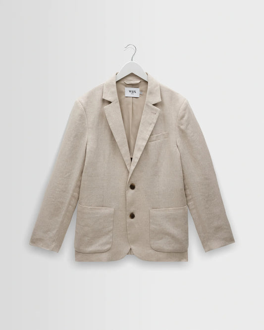 WAX LONDON FINTRY SINGLE-BREASTED LINEN BLAZER IN NATURAL
