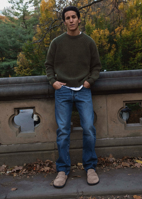 YELLOW LABEL CO. CHUNKY KNIT IN GRASS product view