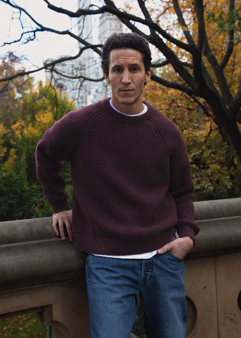 YELLOW LABEL CO. CHUNKY KNIT IN BORDEAUX product view