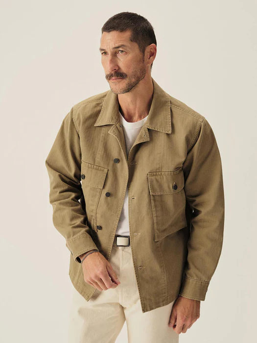 BUCK MASON OMAHA FLYWEIGHT HBT P-43 FATIGUE JACKET IN MARSHLAND in MARSHLAND — view 2