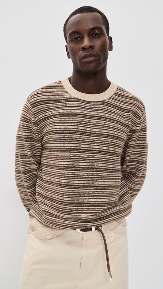 CORRIDOR MINI STRIPE CREWNECK IN MULTI STRIPE