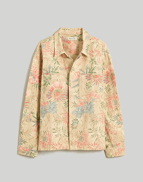 MADEWELL CANVAS BOXY SHIRT-JACKET IN FLORAL